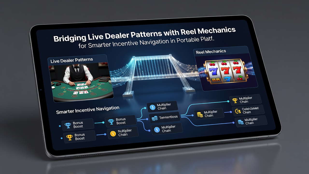 Close-up of mobile screen displaying synchronized live dealer stats and slot reel patterns with incentive progress bars