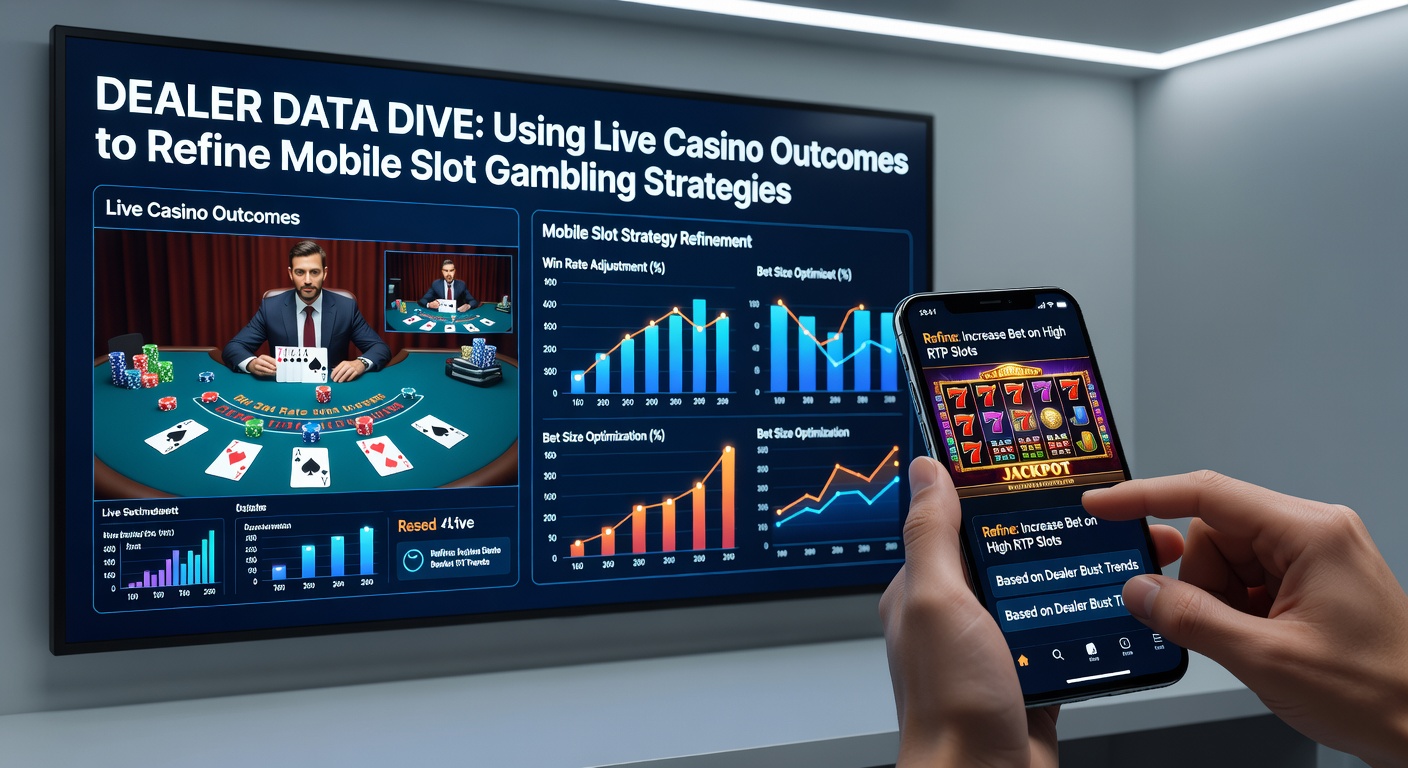 Data dashboard showing live casino outcome graphs overlaid on mobile slot payout charts, with trend lines connecting dealer streaks to optimal spin strategies