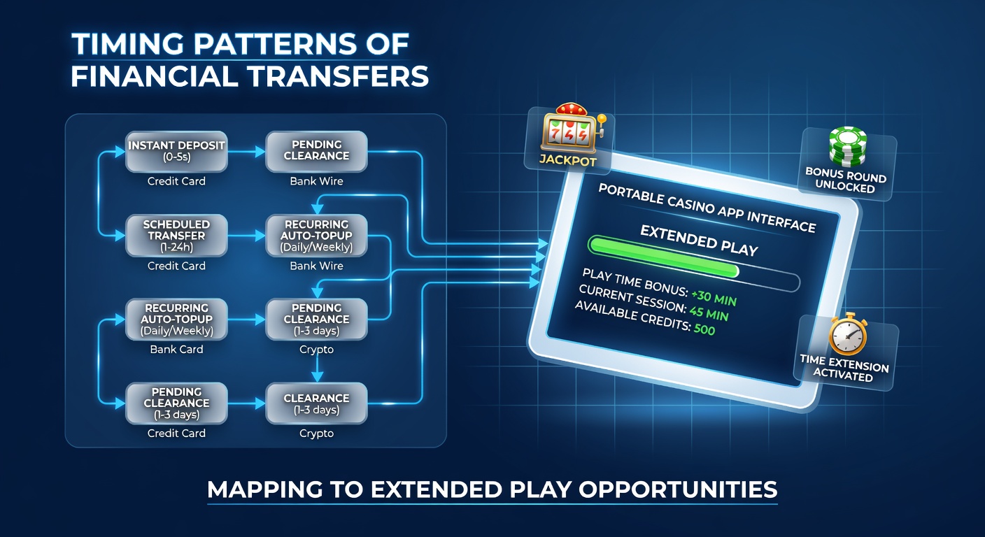Diagram illustrating extended play opportunities through synchronized transfers in casino mobile apps