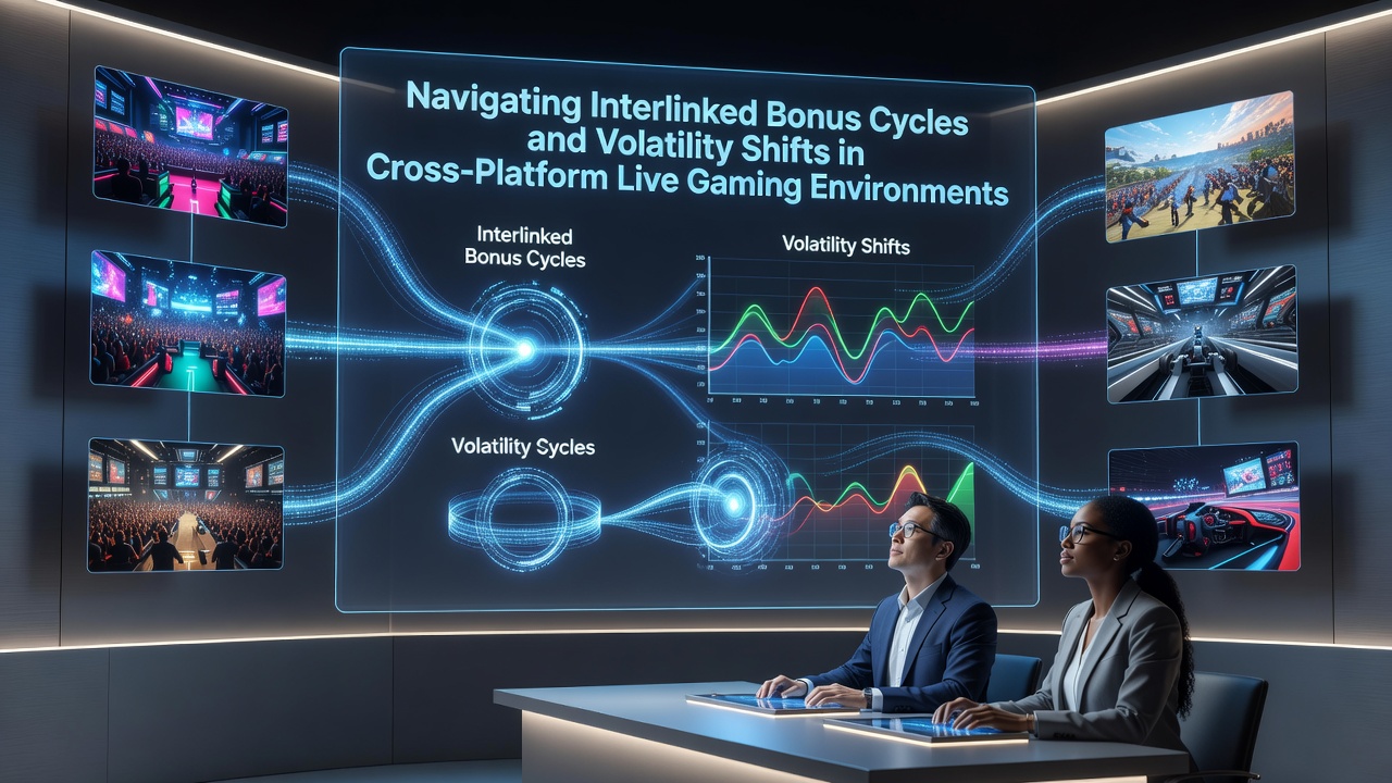 Analytics dashboard displaying volatility graphs and bonus cycle timelines for live casino sessions